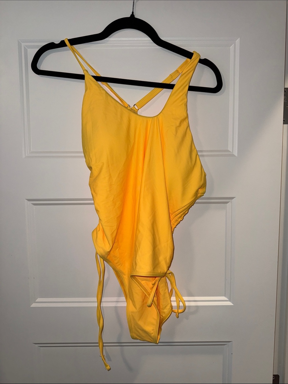 NWOT Yellow One-Piece Swimsuit with Side Ties XL